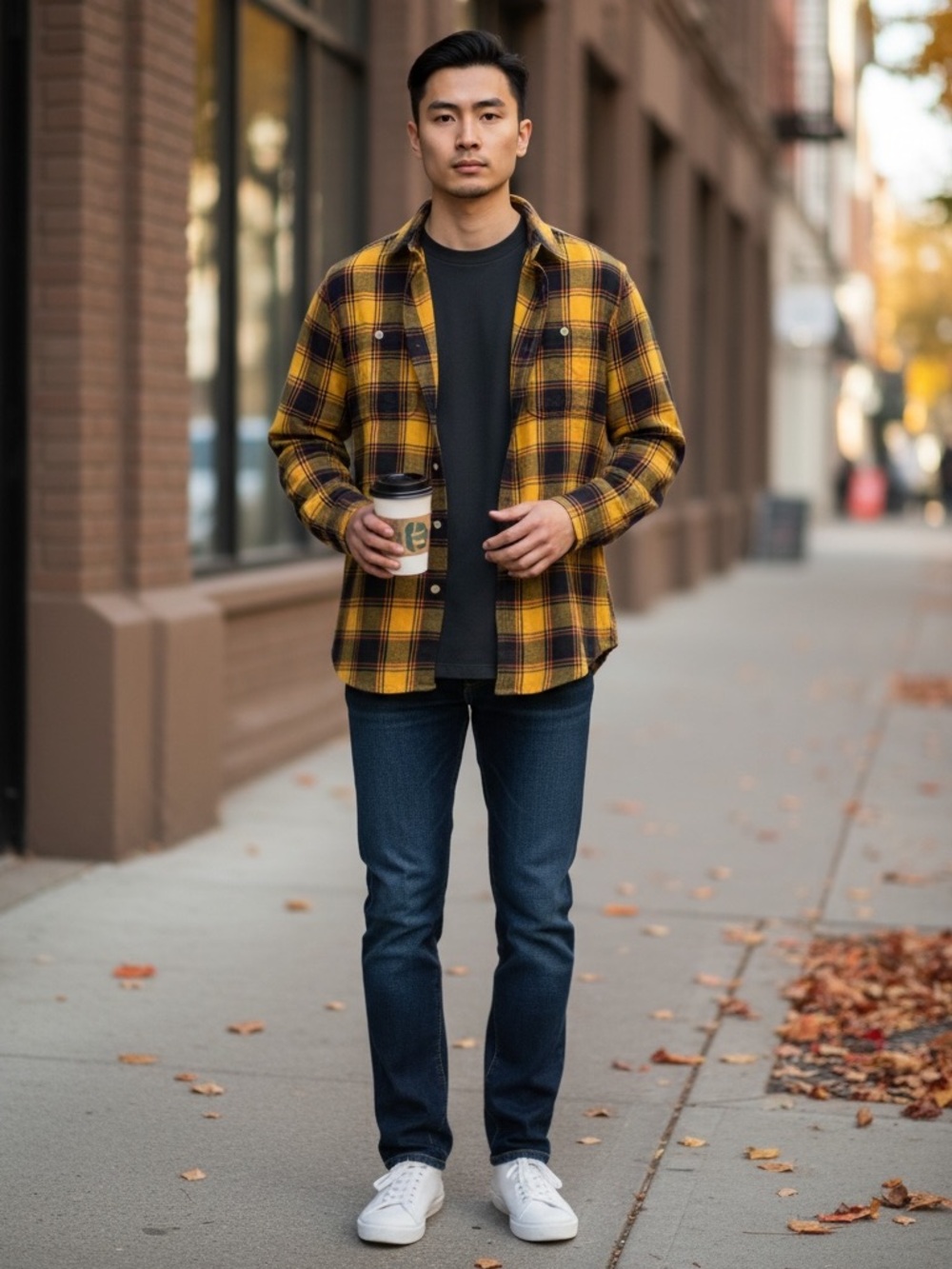 Sonoma Gold Plaid Flannel Shirt